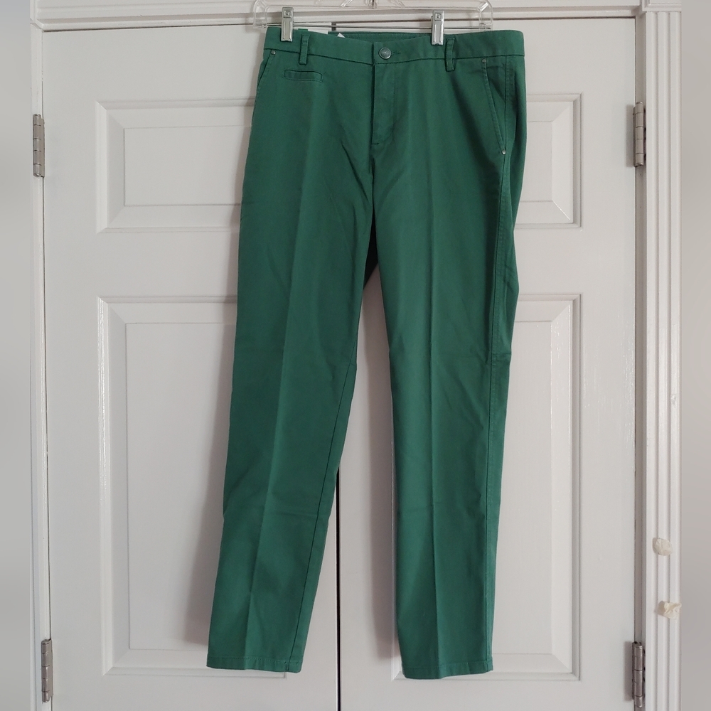 United Colors of Benetton green slim pants size 6 chino trousers pockets